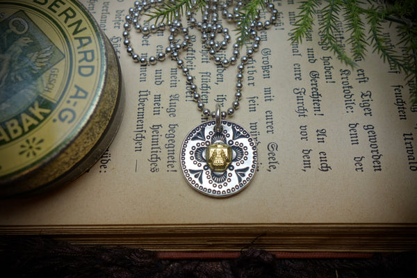 Silver Pendant „GOLDEN THUNDERBIRD“