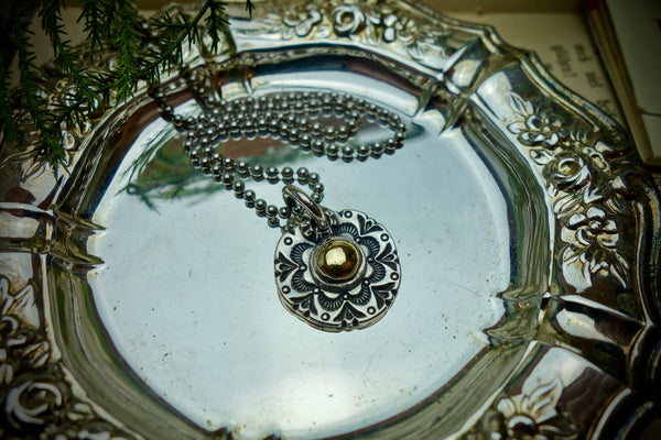 Silver Pendant „GOLD CAB“