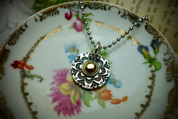 Silver Pendant „GOLD CAB“