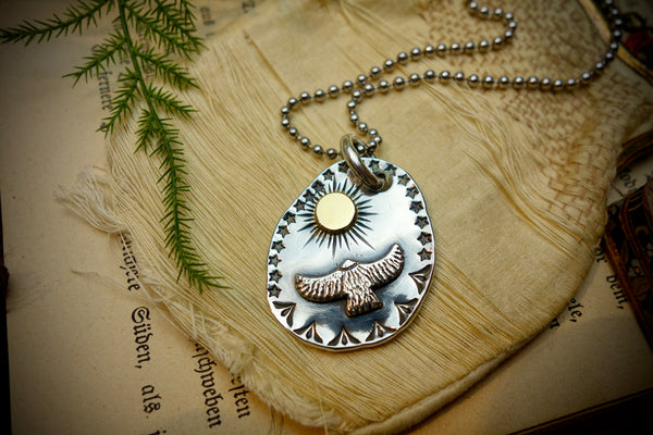 Silver Pendant „EAGLE AND THE SUN“