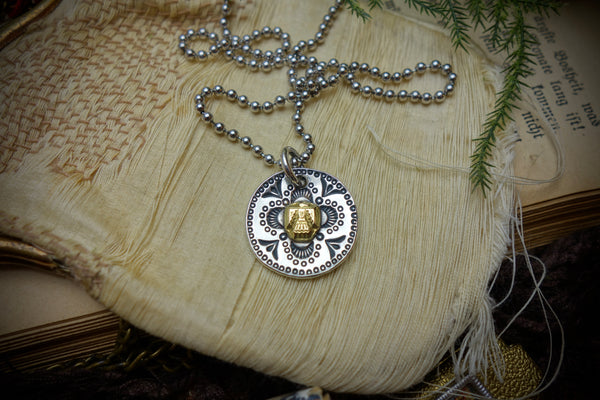 Silver Pendant „GOLDEN THUNDERBIRD“
