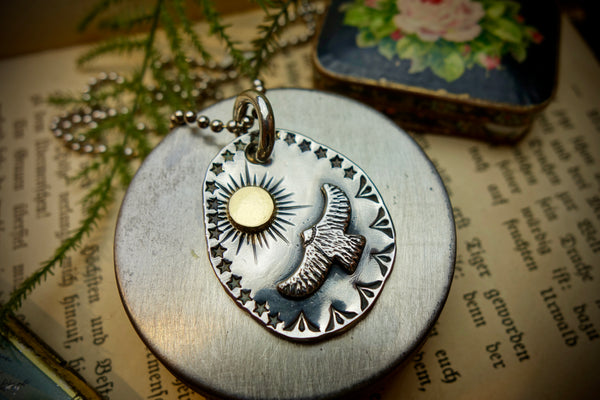Silver Pendant „EAGLE AND THE SUN“