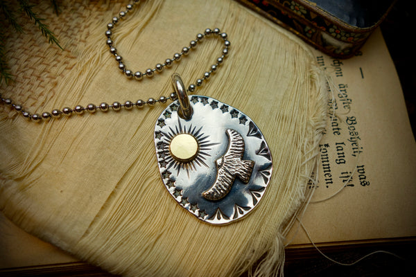 Silver Pendant „EAGLE AND THE SUN“
