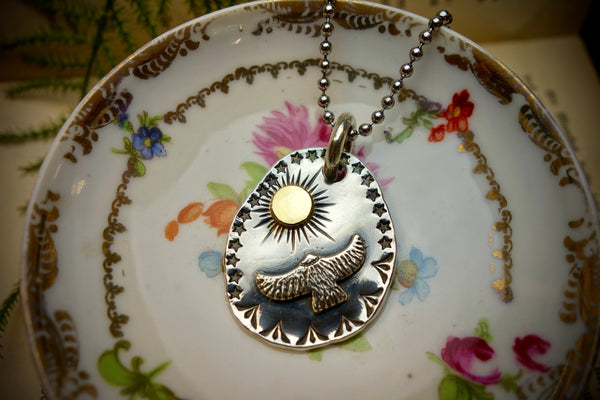 Silver Pendant „EAGLE AND THE SUN“