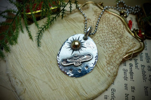 Silver Pendant „EAGLE AND THE SUN“