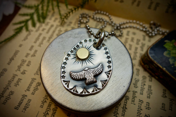 Silver Pendant „EAGLE AND THE SUN“