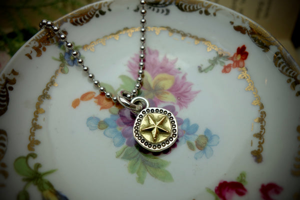 Silver Pendant „GOLDEN STAR“