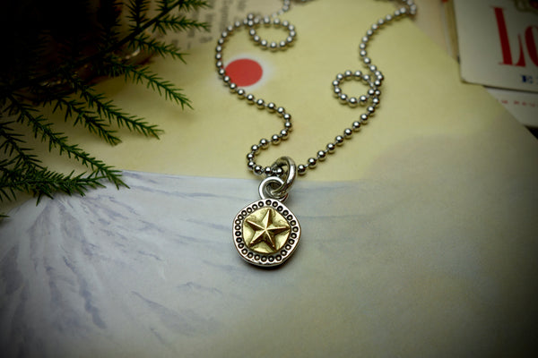 Silver Pendant „GOLDEN STAR“