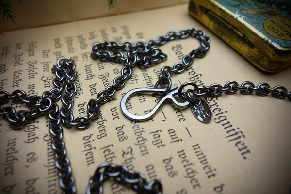 Silver Chain „BLACK ANCHOR“