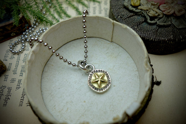 Silver Pendant „GOLDEN STAR“