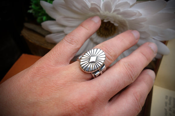 Silver Ring „CONCHO“, U.S. Size 10