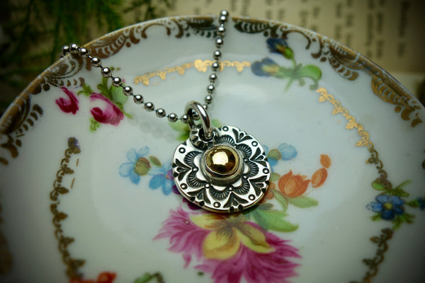 Silver Pendant „GOLD CAB“