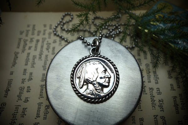 Silver Pendant „INDIAN HEAD MEDAL“