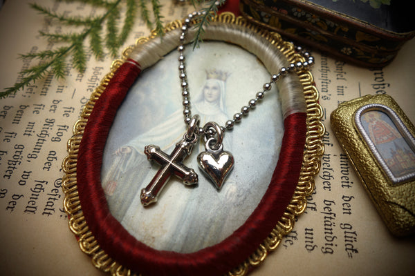 Silver Charm Necklace „FAITH & LOVE“