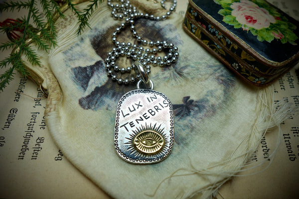 Silver Pendant „LUX IN TENEBRIS“
