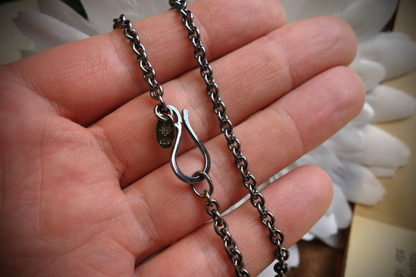 Silver Chain „BLACK ANCHOR“