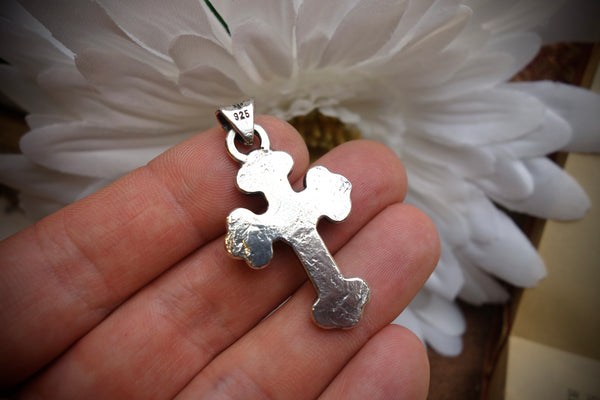 Silver Pendant „TURQUOISE CROSS“