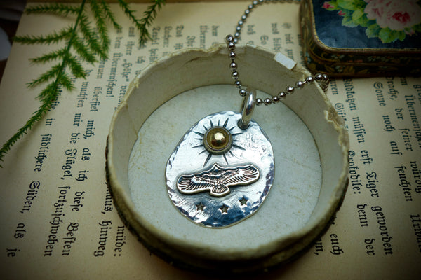 Silver Pendant „EAGLE AND THE SUN“