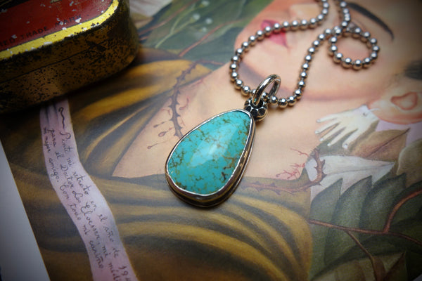 Silver Pendant „TURQUOISE DROP“