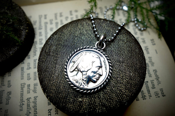 Silver Pendant „INDIAN HEAD MEDAL“