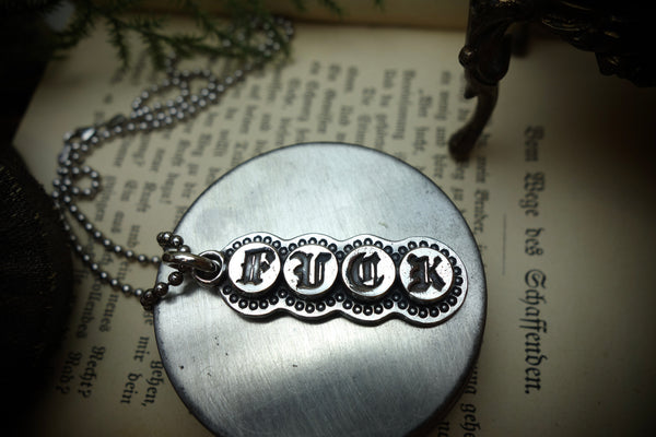Silver Pendant „FUCK“