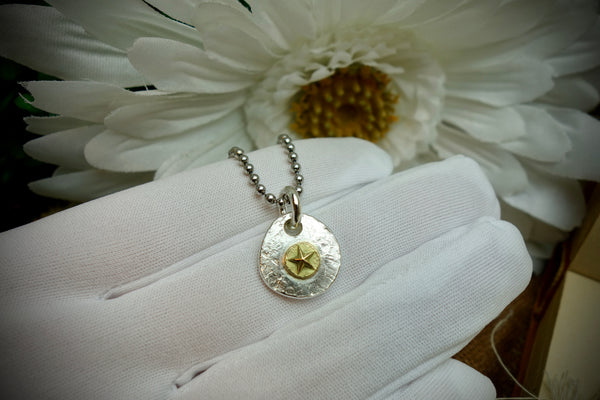Silver Pendant „GOLDEN STAR“