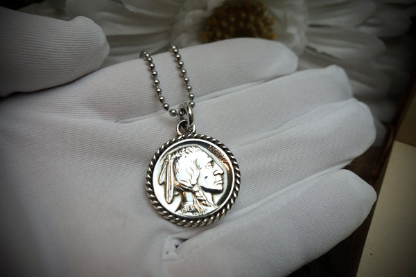Silver Pendant „INDIAN HEAD MEDAL“