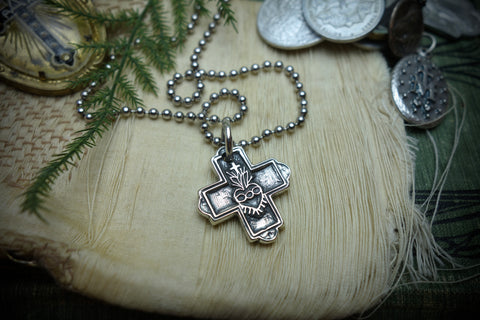 Silver Pendant „SACRED HEART CROSS“