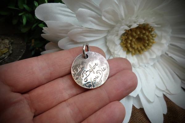 Silver Pendant „DIE BEFORE YOU DIE“