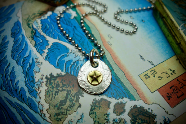 Silver Pendant „GOLDEN STAR“