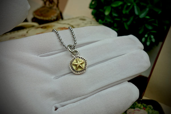 Silver Pendant „GOLDEN STAR“