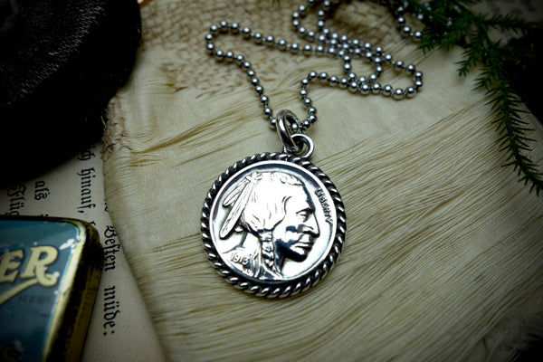 Silver Pendant „INDIAN HEAD MEDAL“