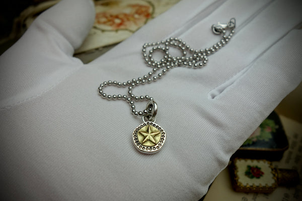 Silver Pendant „GOLDEN STAR“