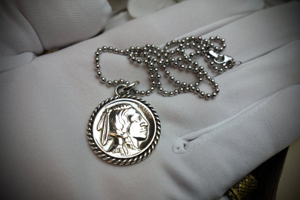 Silver Pendant „INDIAN HEAD MEDAL“