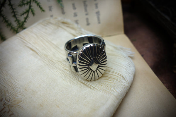 Silver Ring „CONCHO“, U.S. Size 10