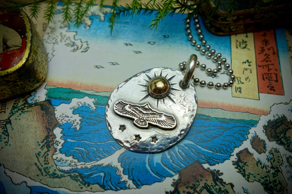 Silver Pendant „EAGLE AND THE SUN“