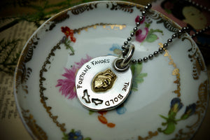 Silver Pendant „FORTUNE FAVORS THE BOLD“