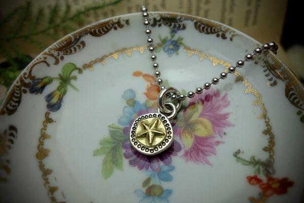 Silver Pendant „GOLDEN STAR“