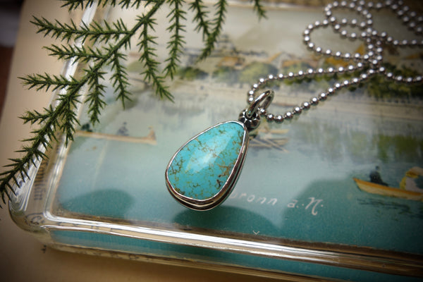 Silver Pendant „TURQUOISE DROP“