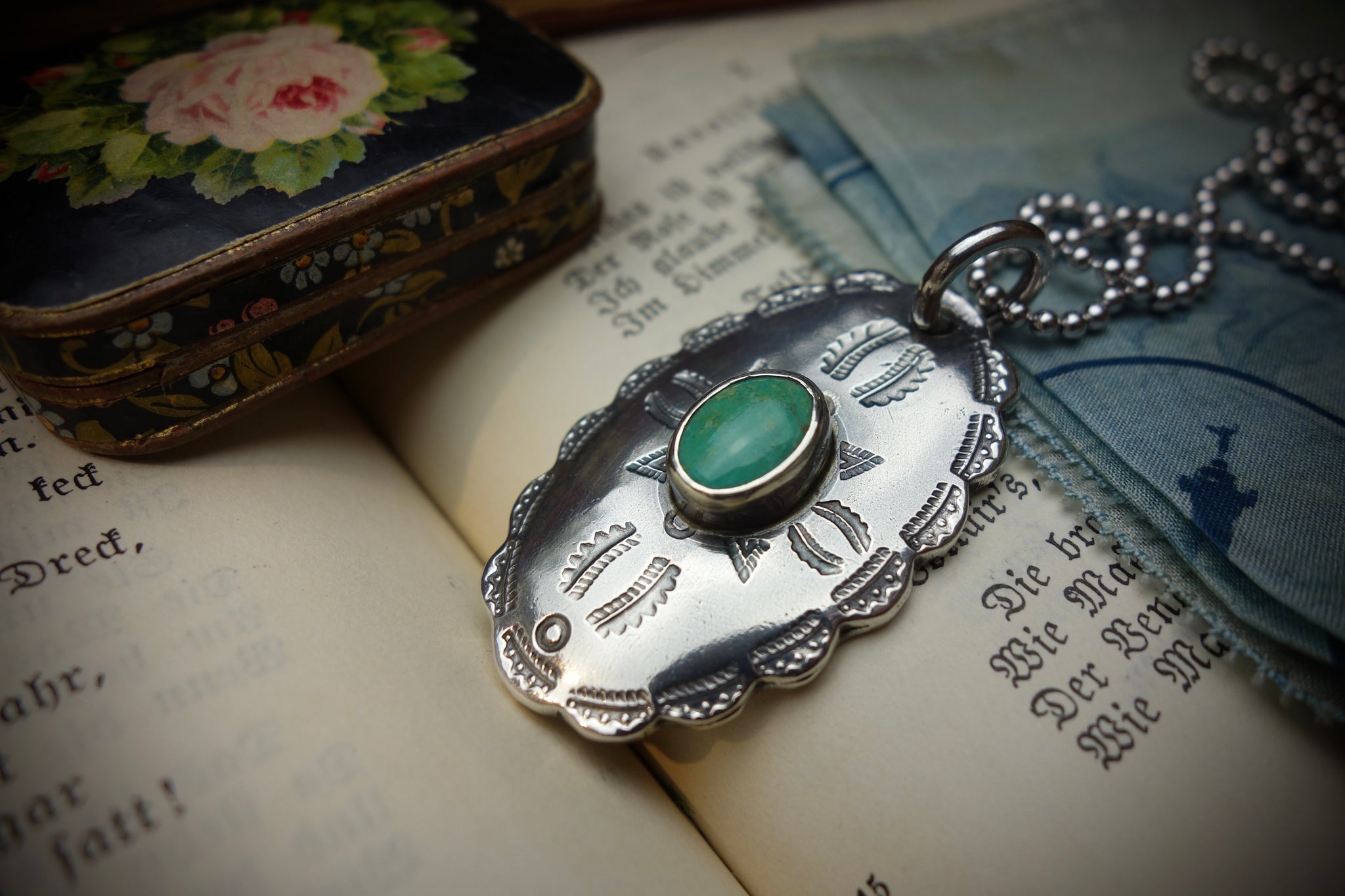 Silver Pendant „TURQUOISE CONCHO“